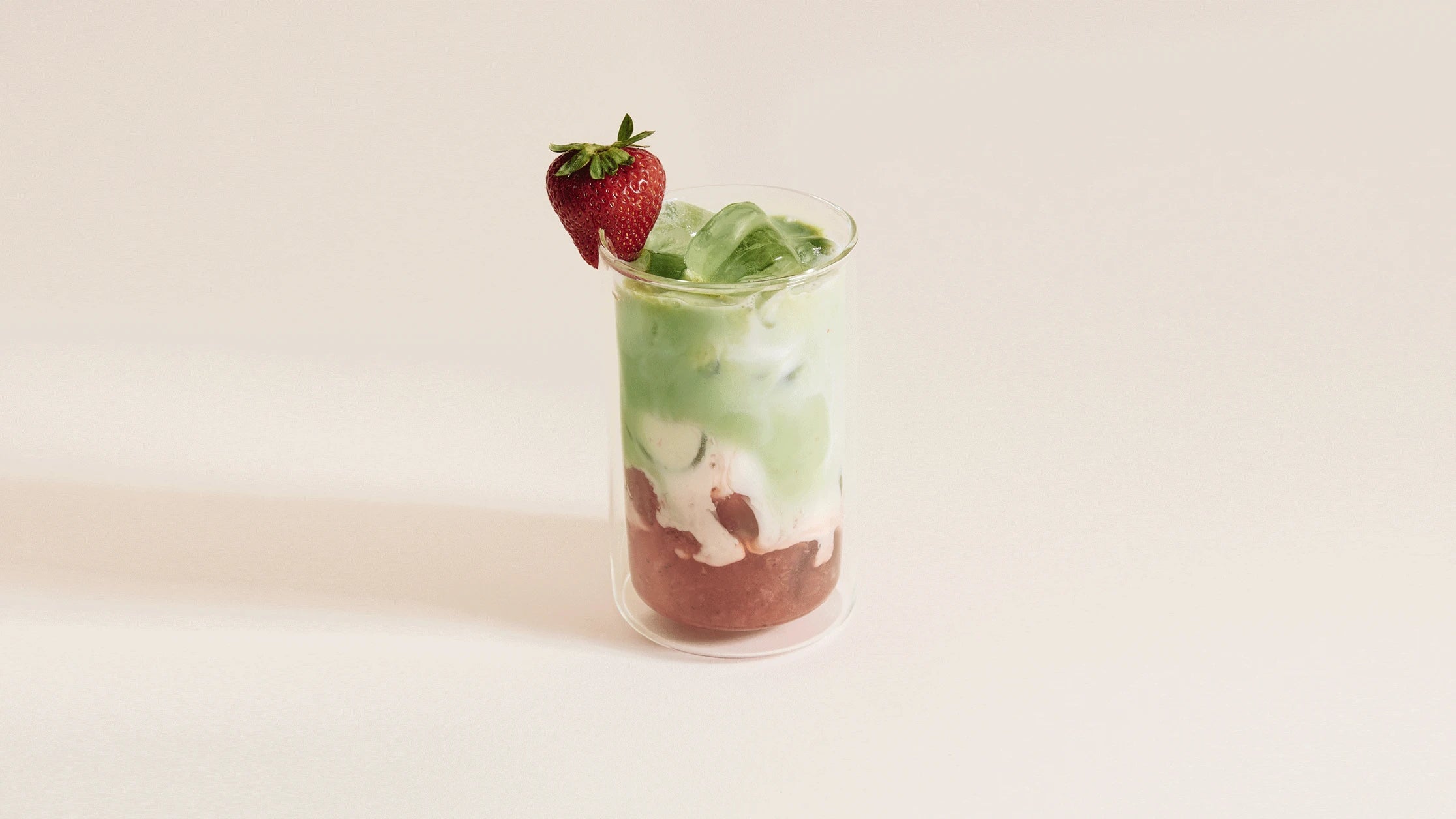 Iced strawberry matcha latte T2 Tea