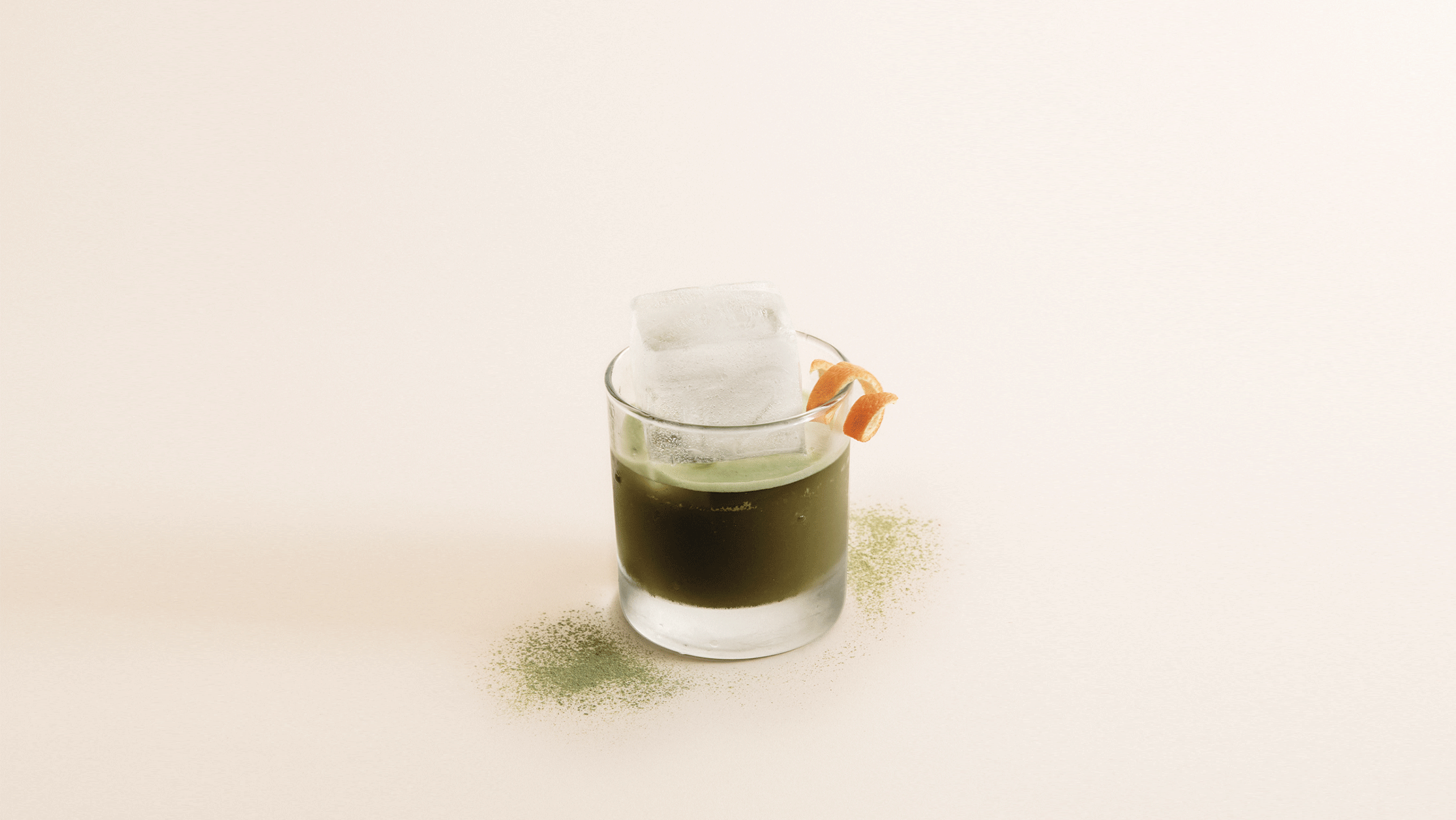 Blood orange matcha negroni