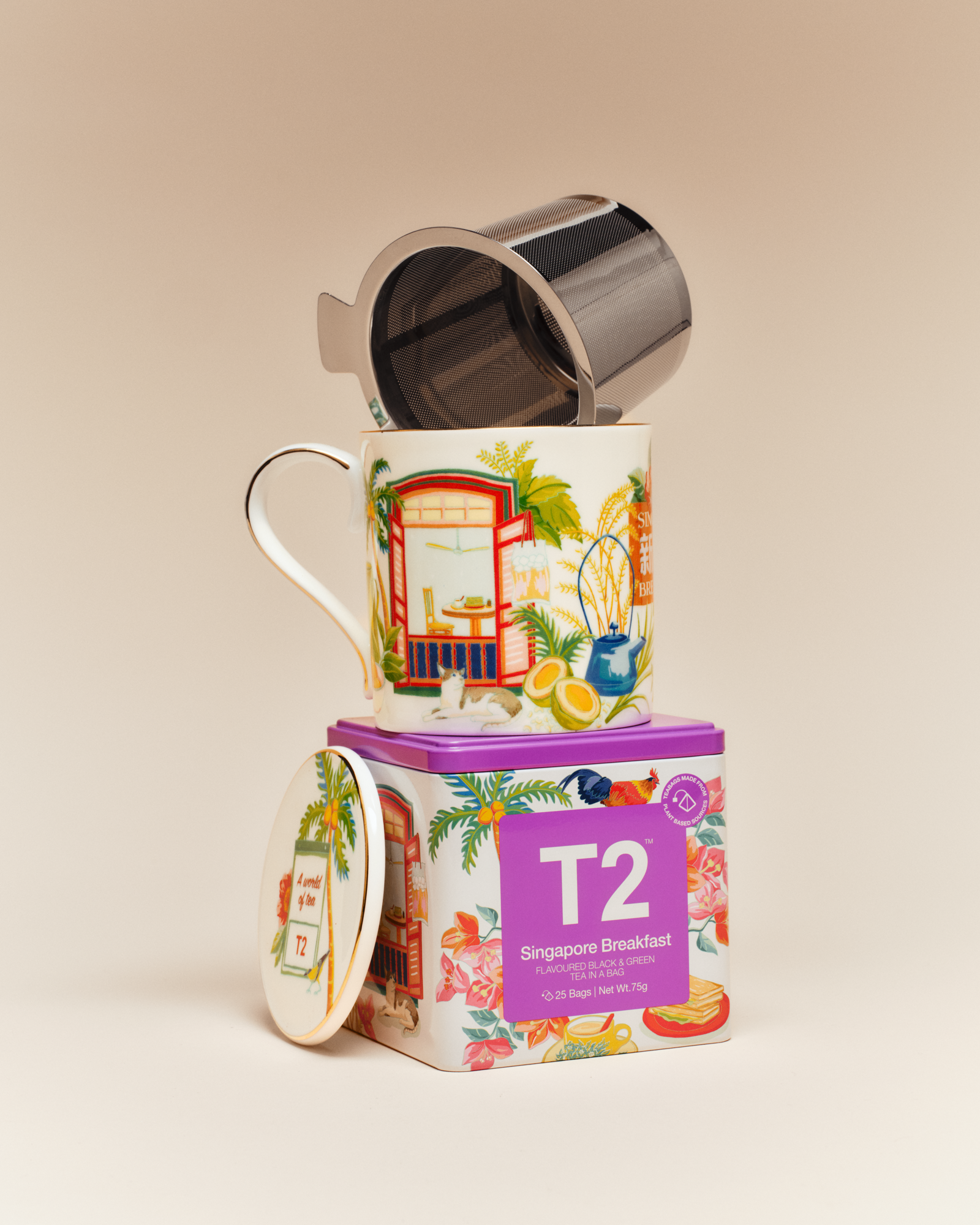 Singapore Breakfast x Messymsxi Tea Bag Tin 25 pack