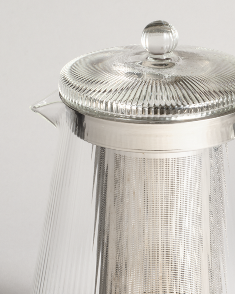 Tea Now Tall Ribbed Glass Teapot