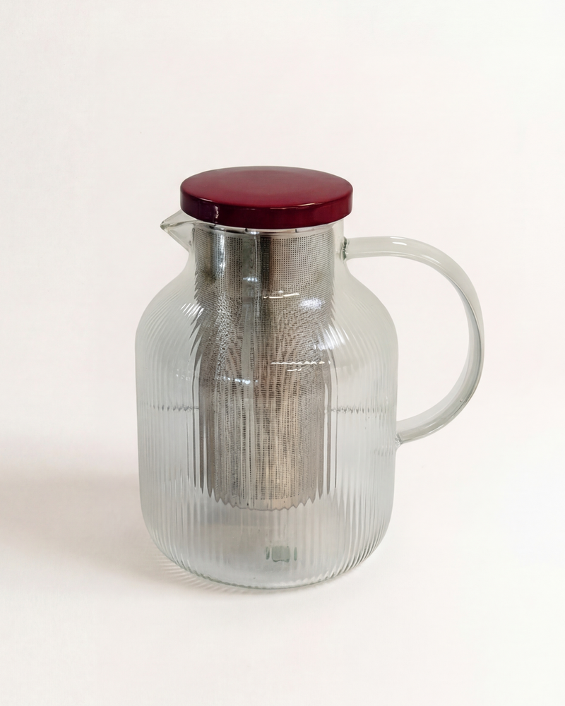 Chill Me Glass Iced Tea Jug Burgundy