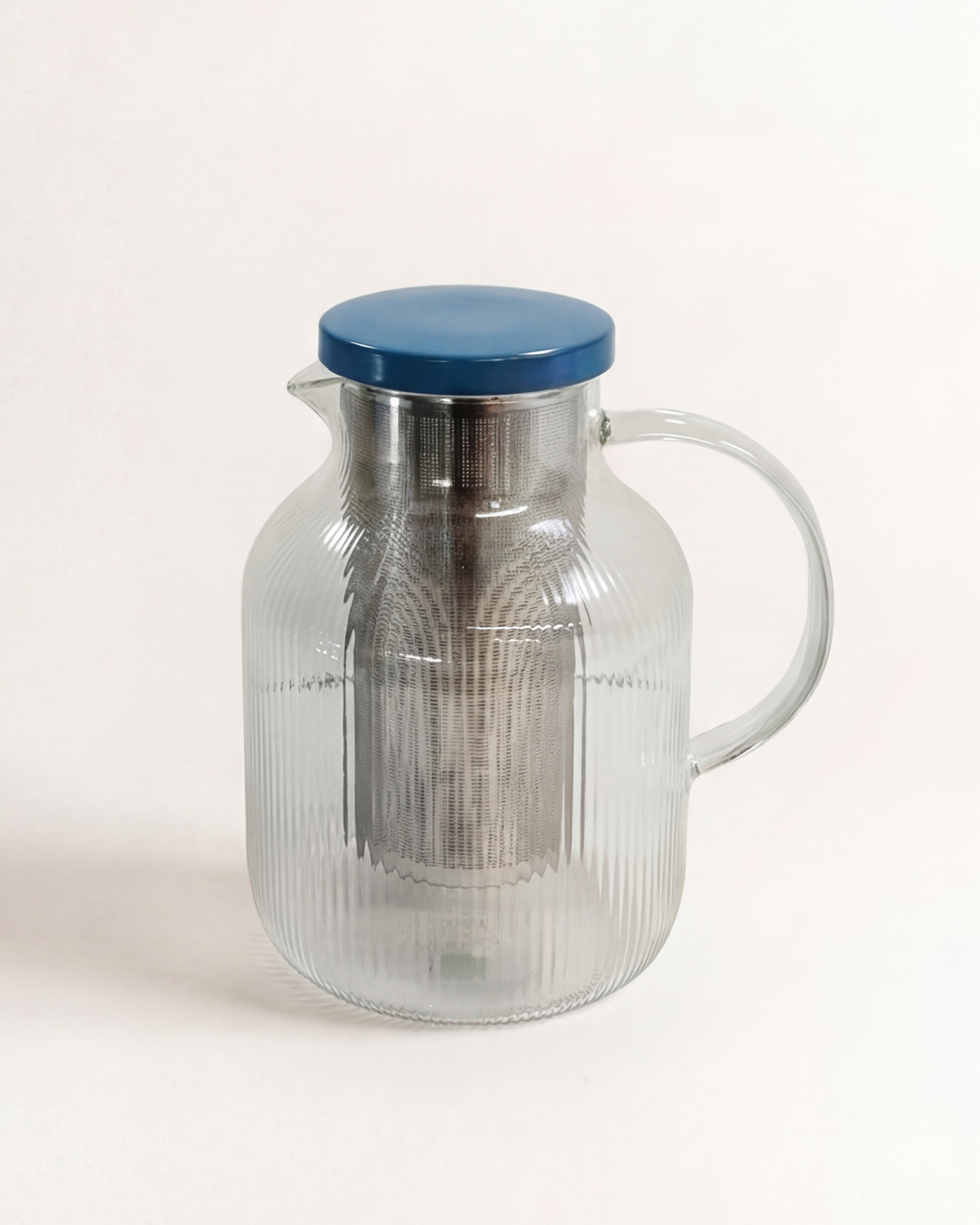 Chill Me Glass Iced Tea Jug Blue Steel