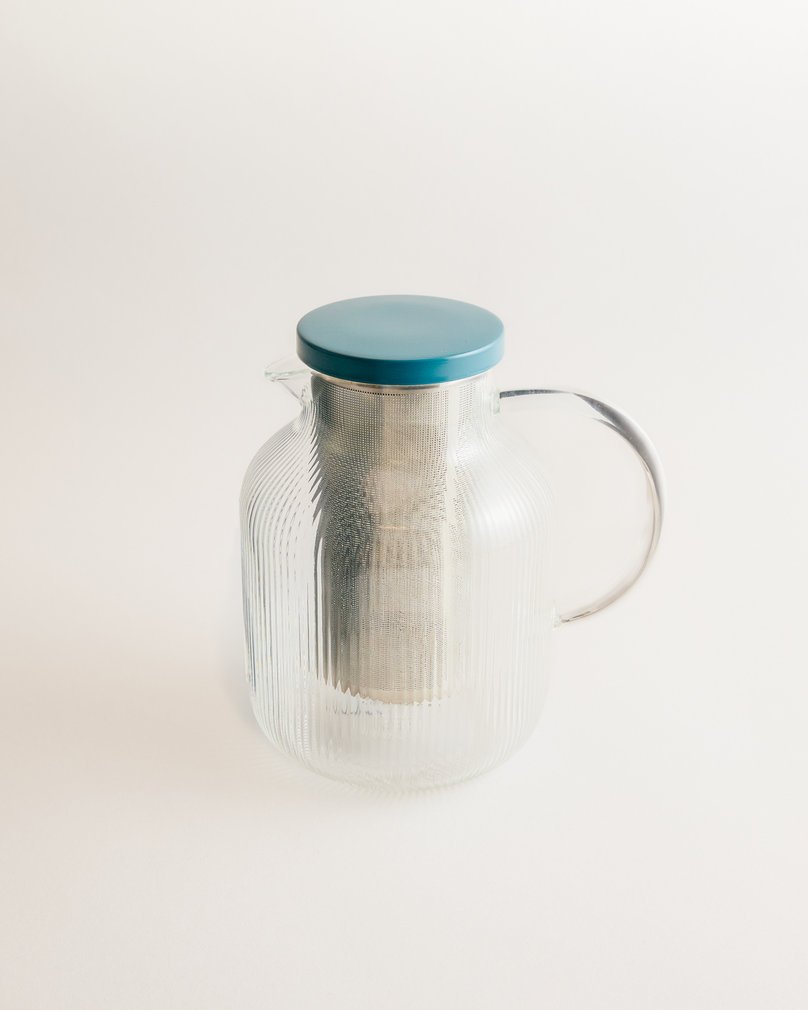 Chill Me Glass Iced Tea Jug Blue Steel