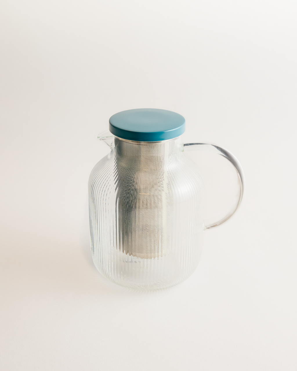 Chill Me Glass Iced Tea Jug Blue Steel