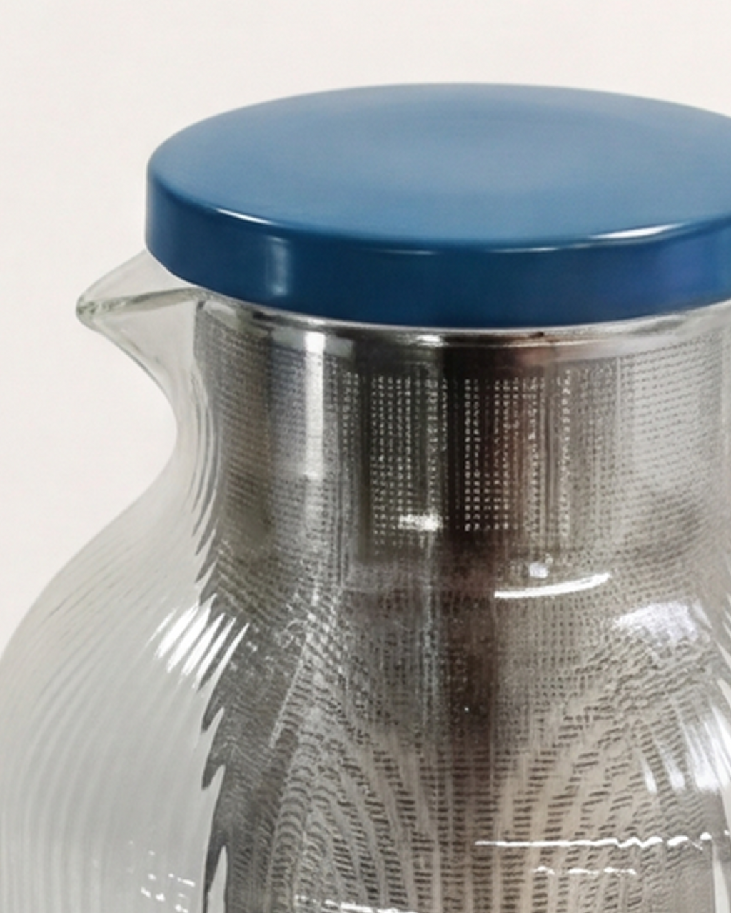 Chill Me Glass Iced Tea Jug Blue Steel