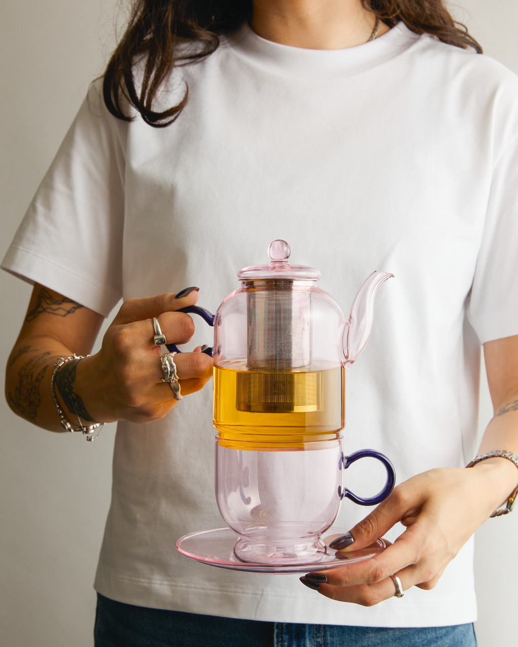 Sorbet Pink/Blue Tea For One