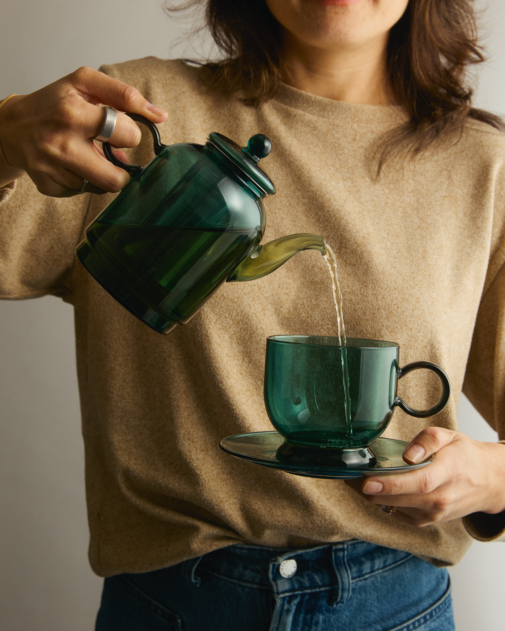 Sorbet Deep Green/Smoke Tea For One
