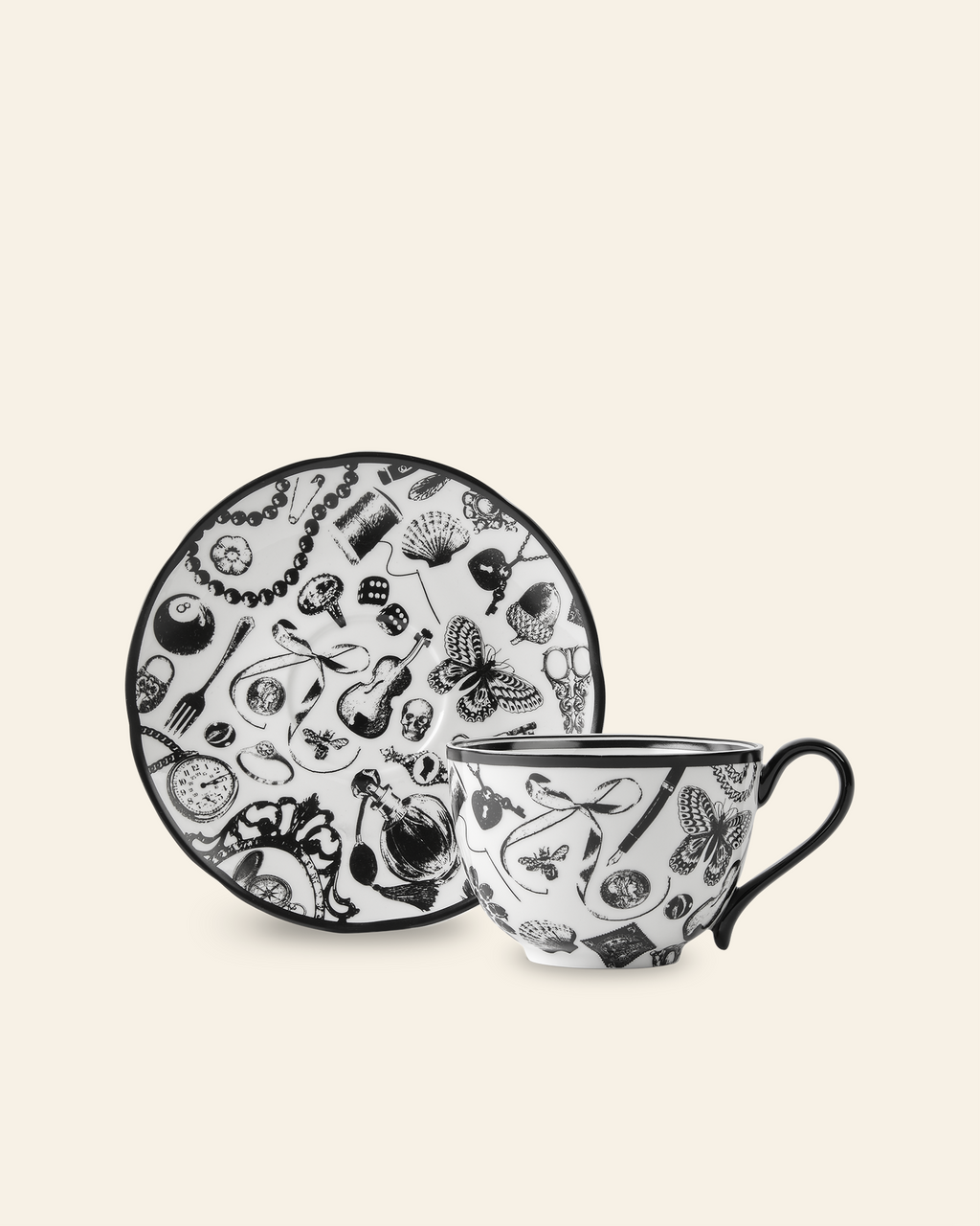 Curios Cup & Saucer Black