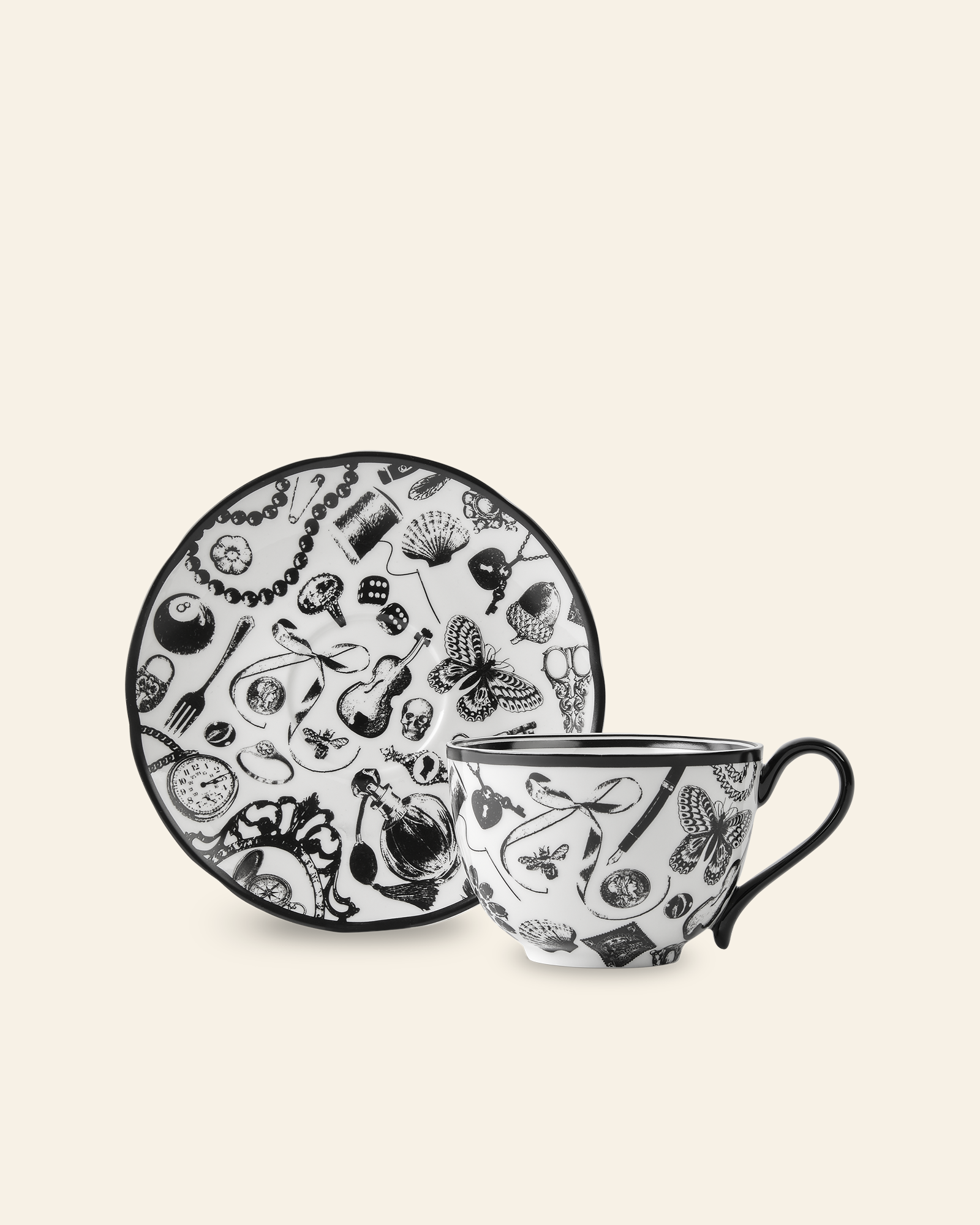Curios Cup & Saucer Black