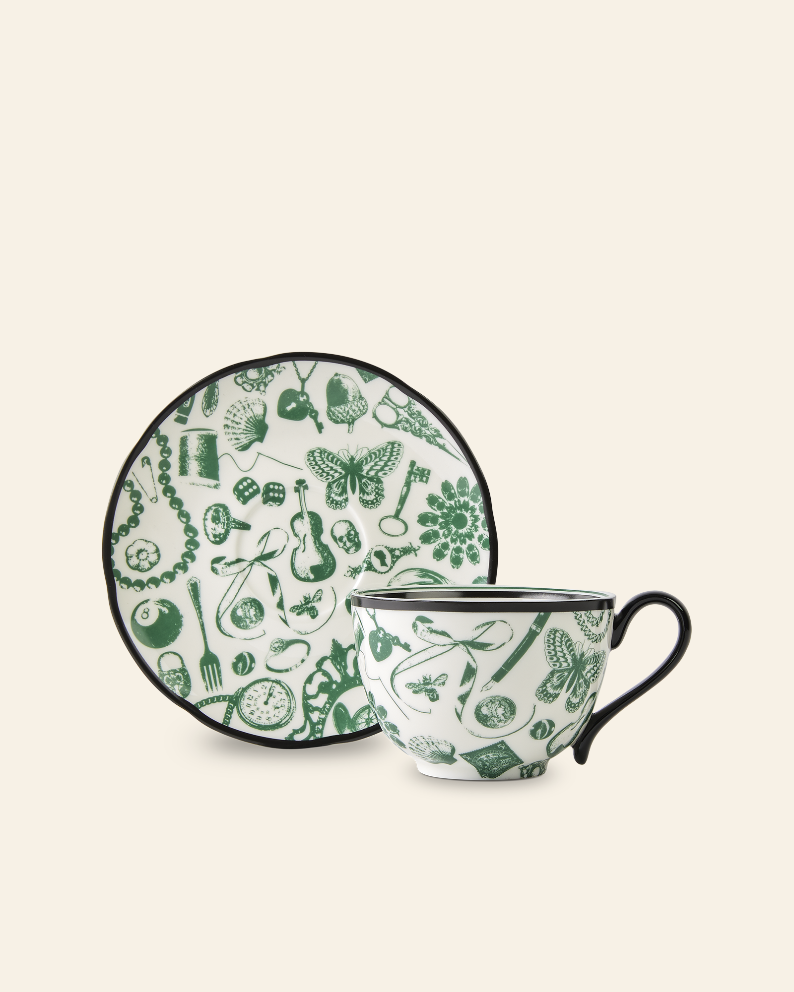 Curios Cup & Saucer Emerald