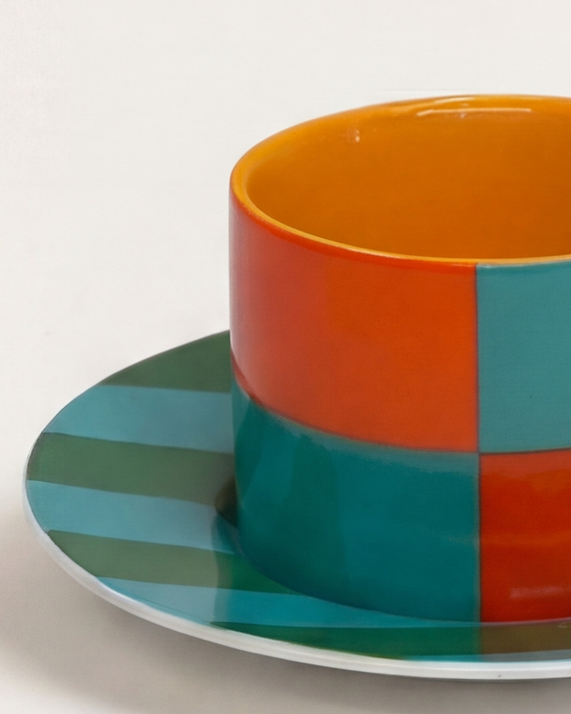 Moditerranean Cup & Saucer Sunset Tangerine