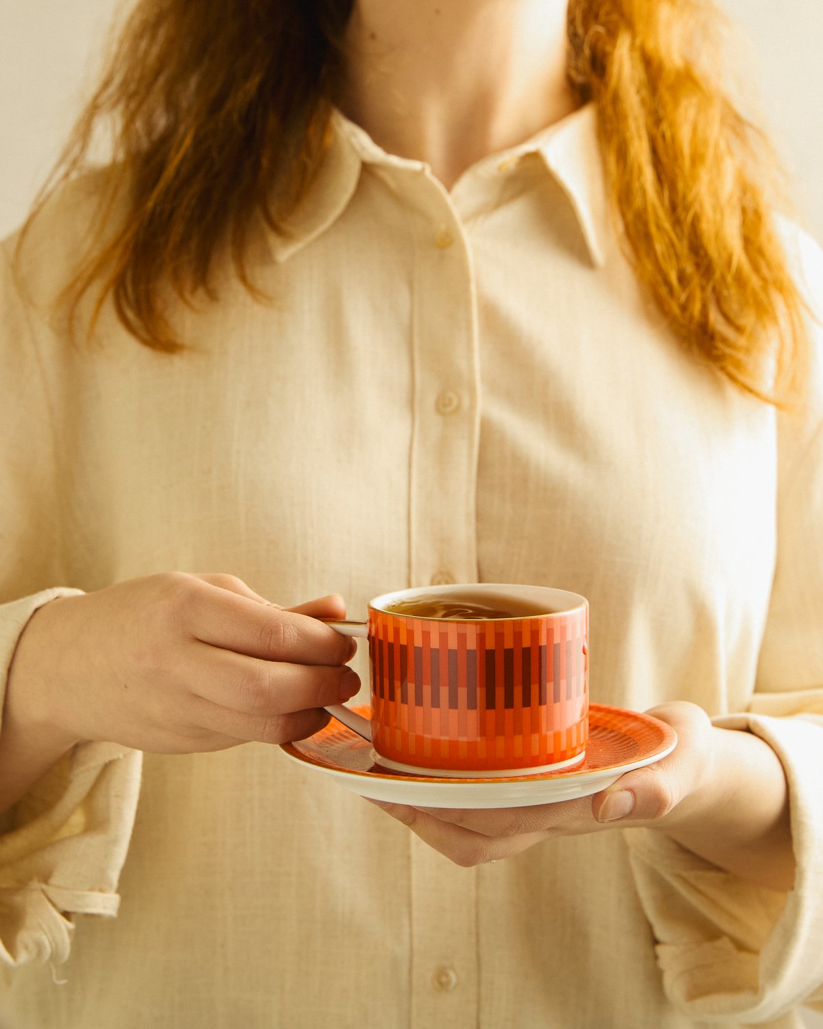 Loom Small Peachy Cup & Saucer
