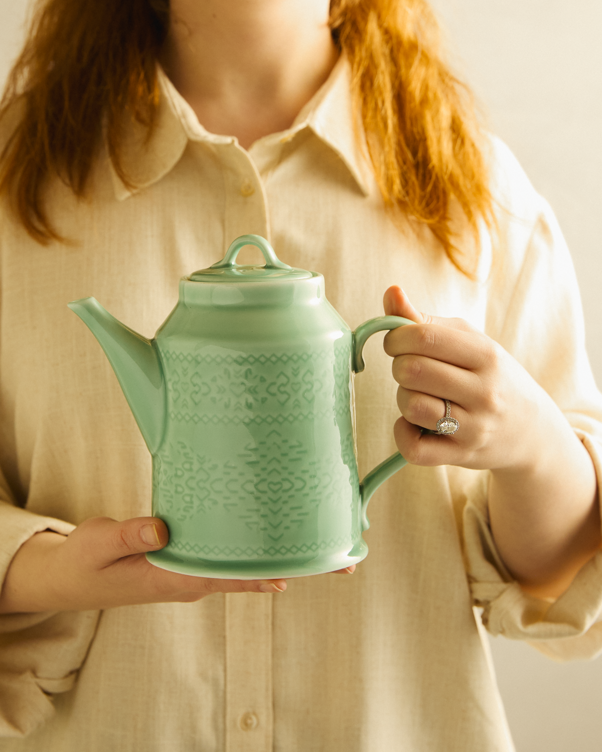 Retroglaze Sage Teapot