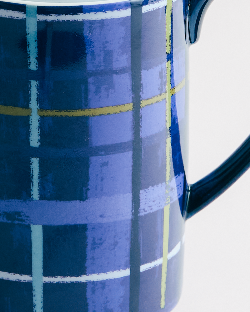 Plaid & Pour Blue Teapot