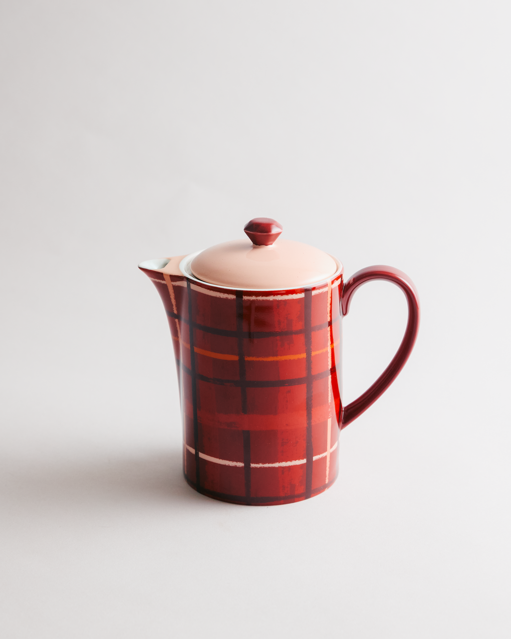 Plaid & Pour Red Teapot