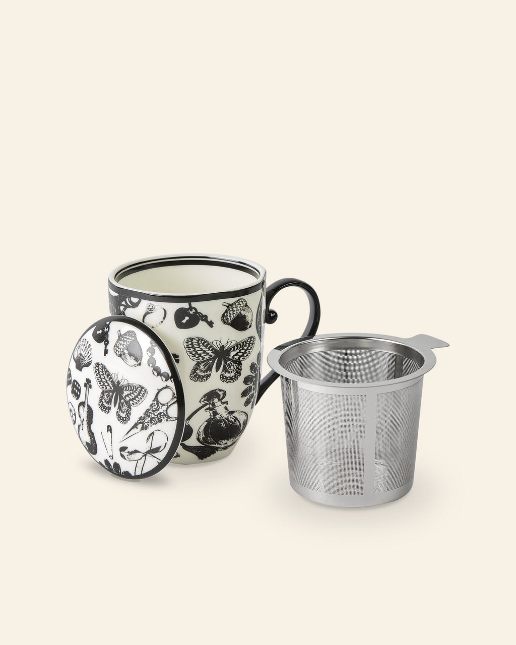 Curios Mug With Infuser Black