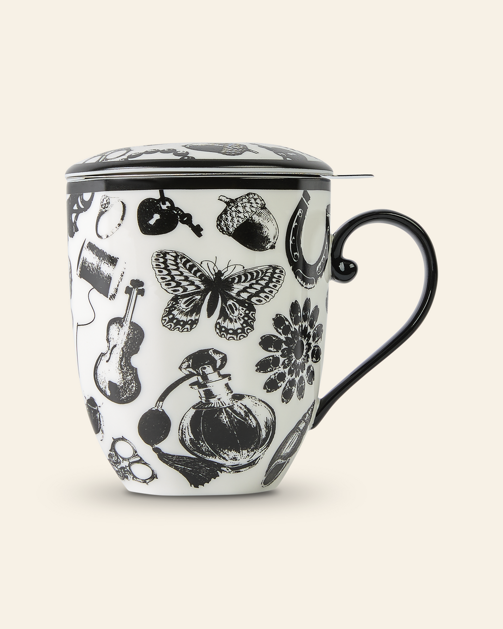 Curios Mug With Infuser Black