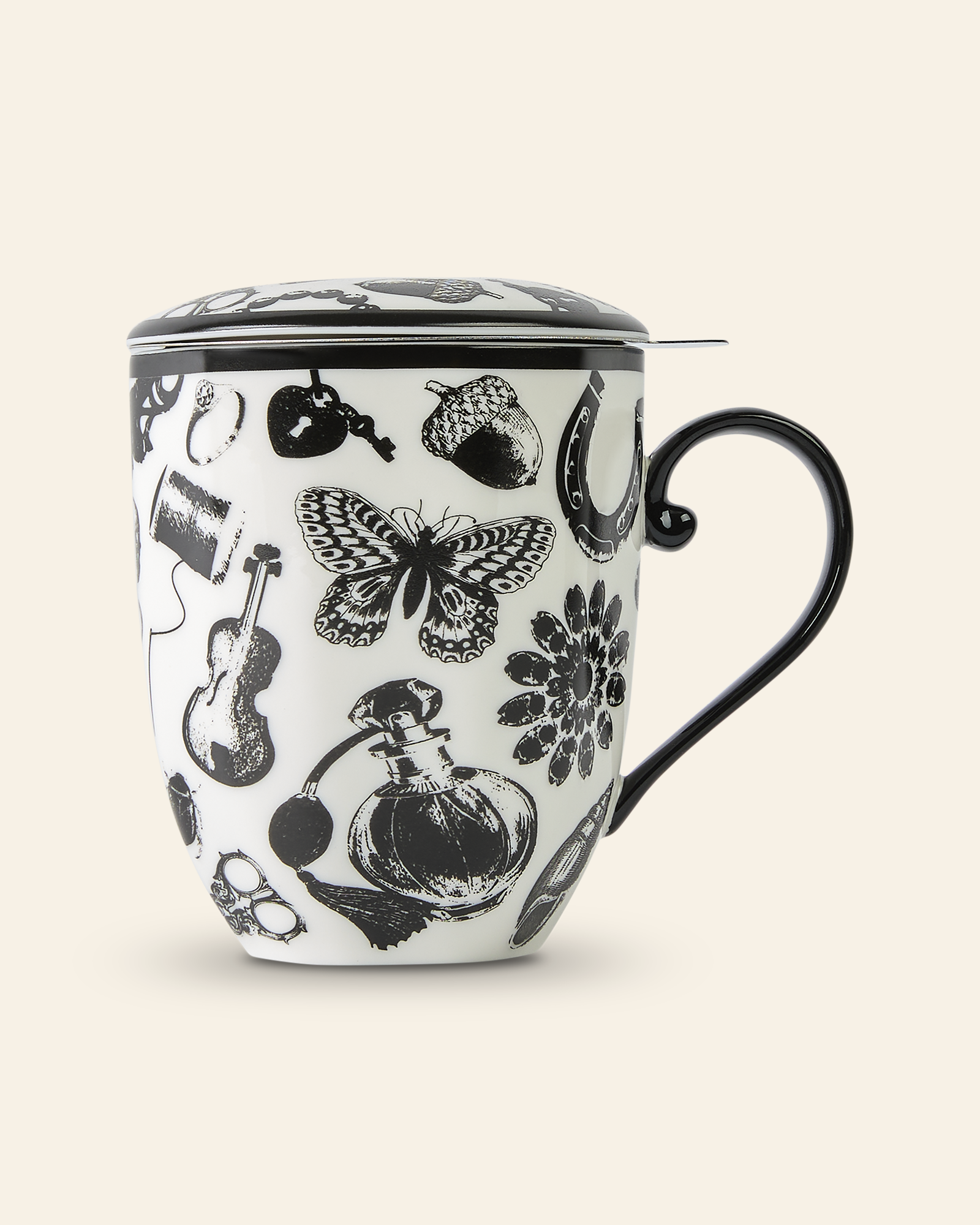 Curios Mug With Infuser Black