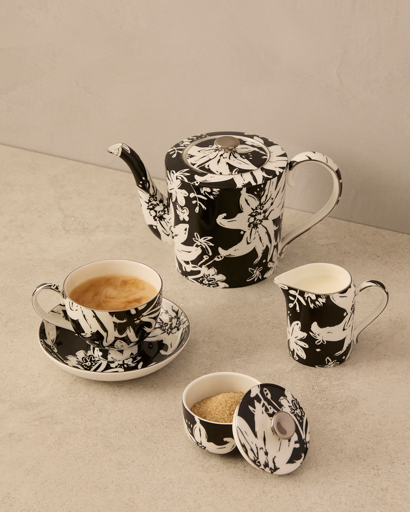 Floral Pop Mug With Infuser Black