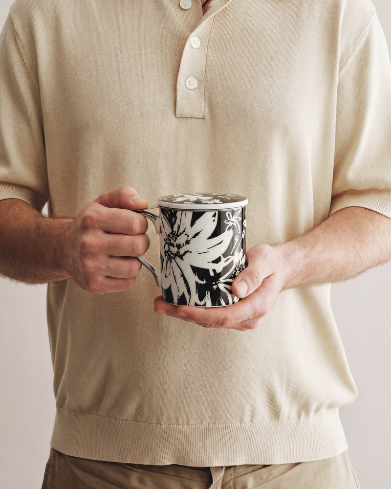 Floral Pop Mug With Infuser Black