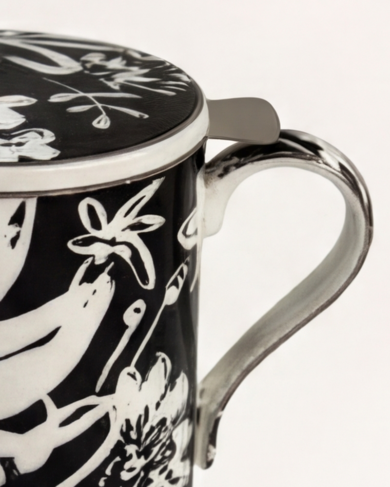 Floral Pop Mug With Infuser Black