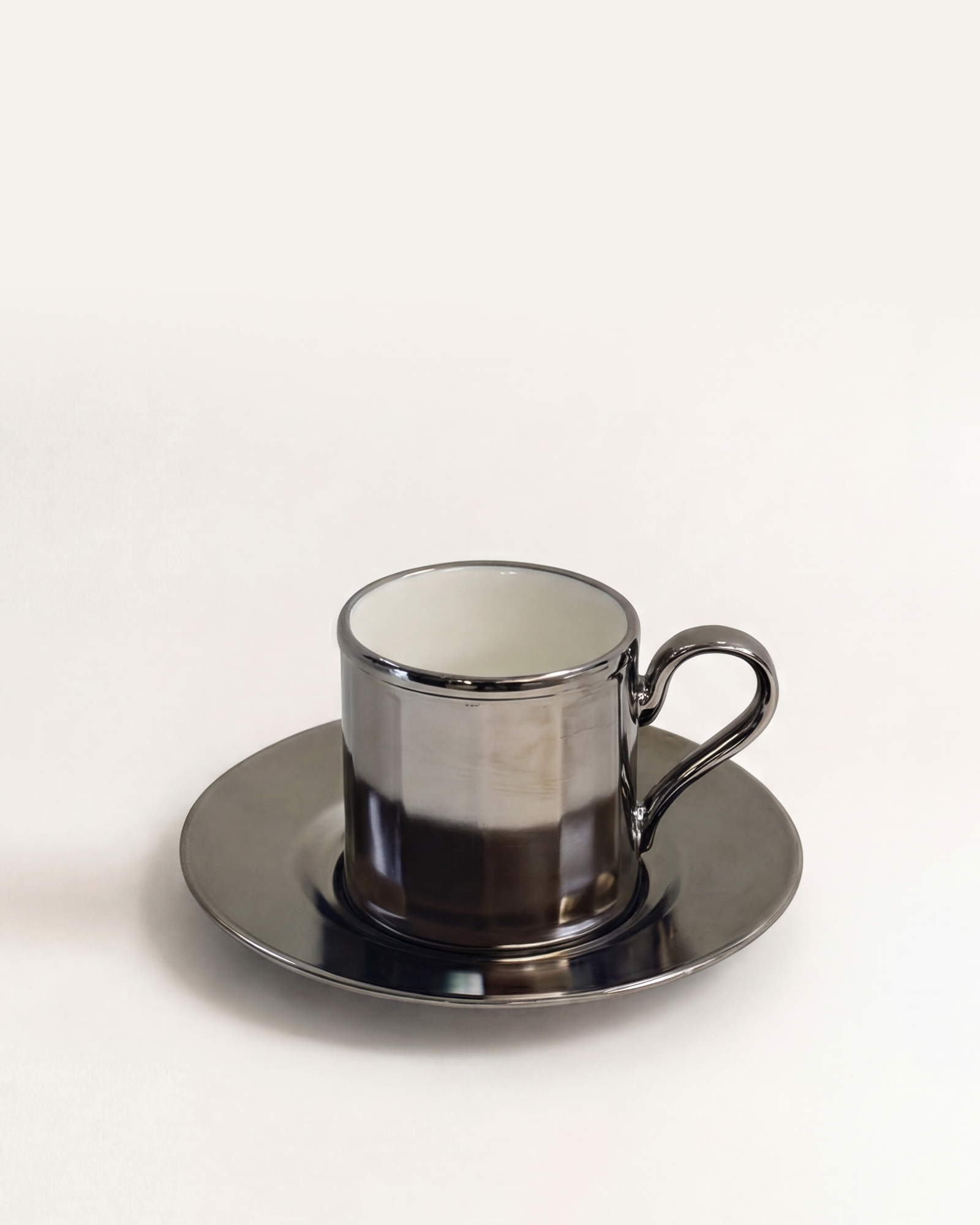Moroccan Muse Cup & Saucer Matte Silver
