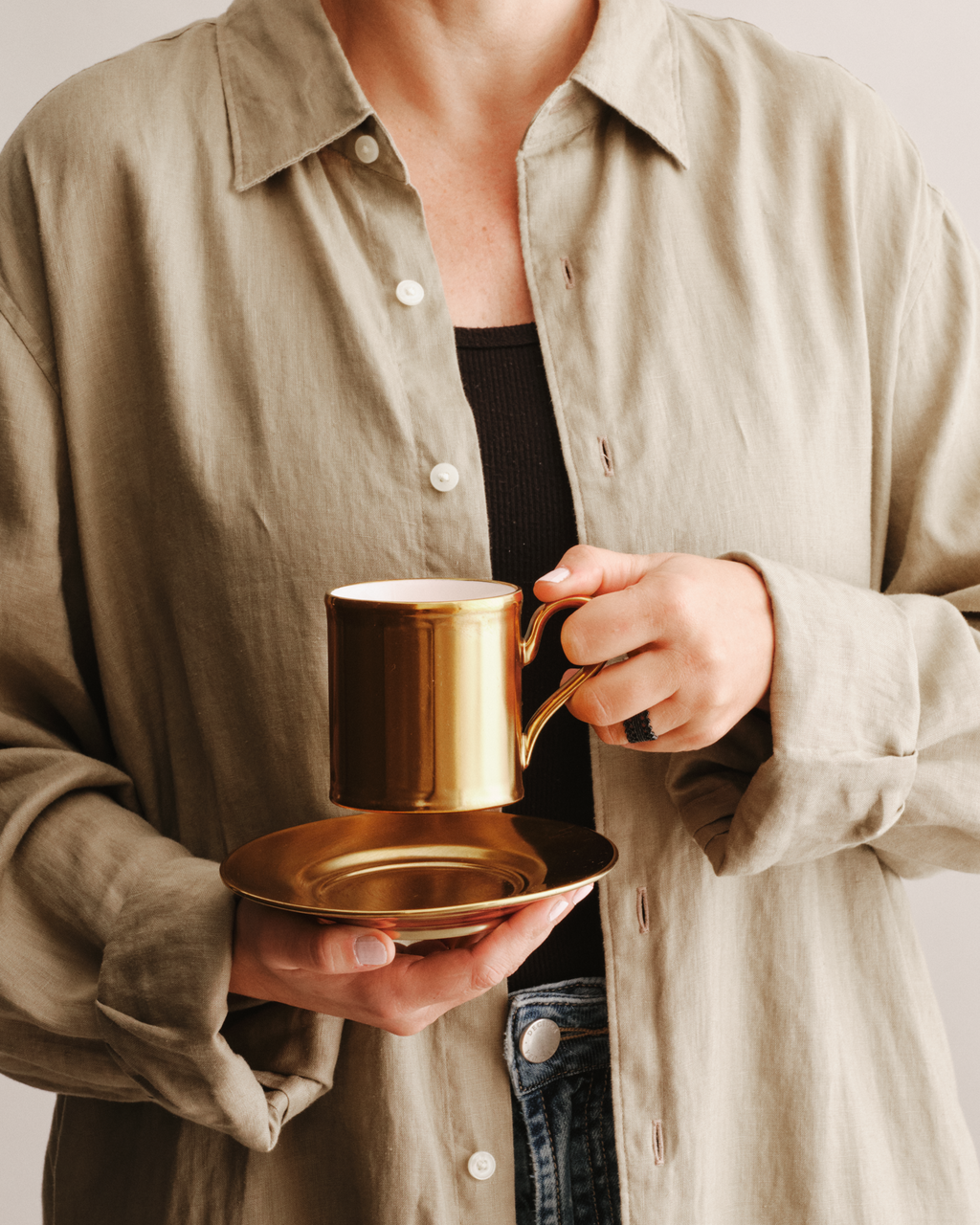Moroccan Muse Cup & Saucer Matte Gold