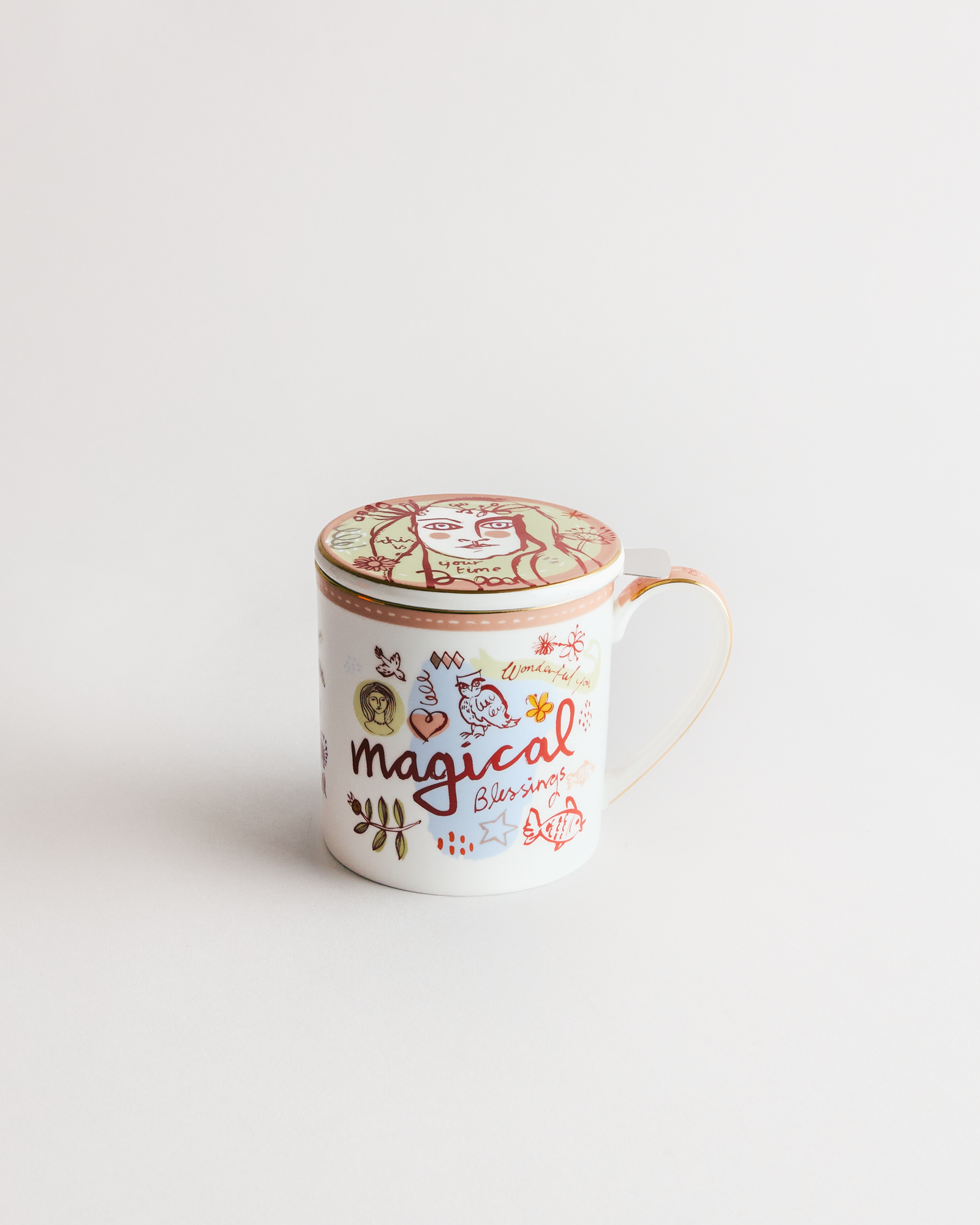Well Well Well Burgundy Mug with Infuser
