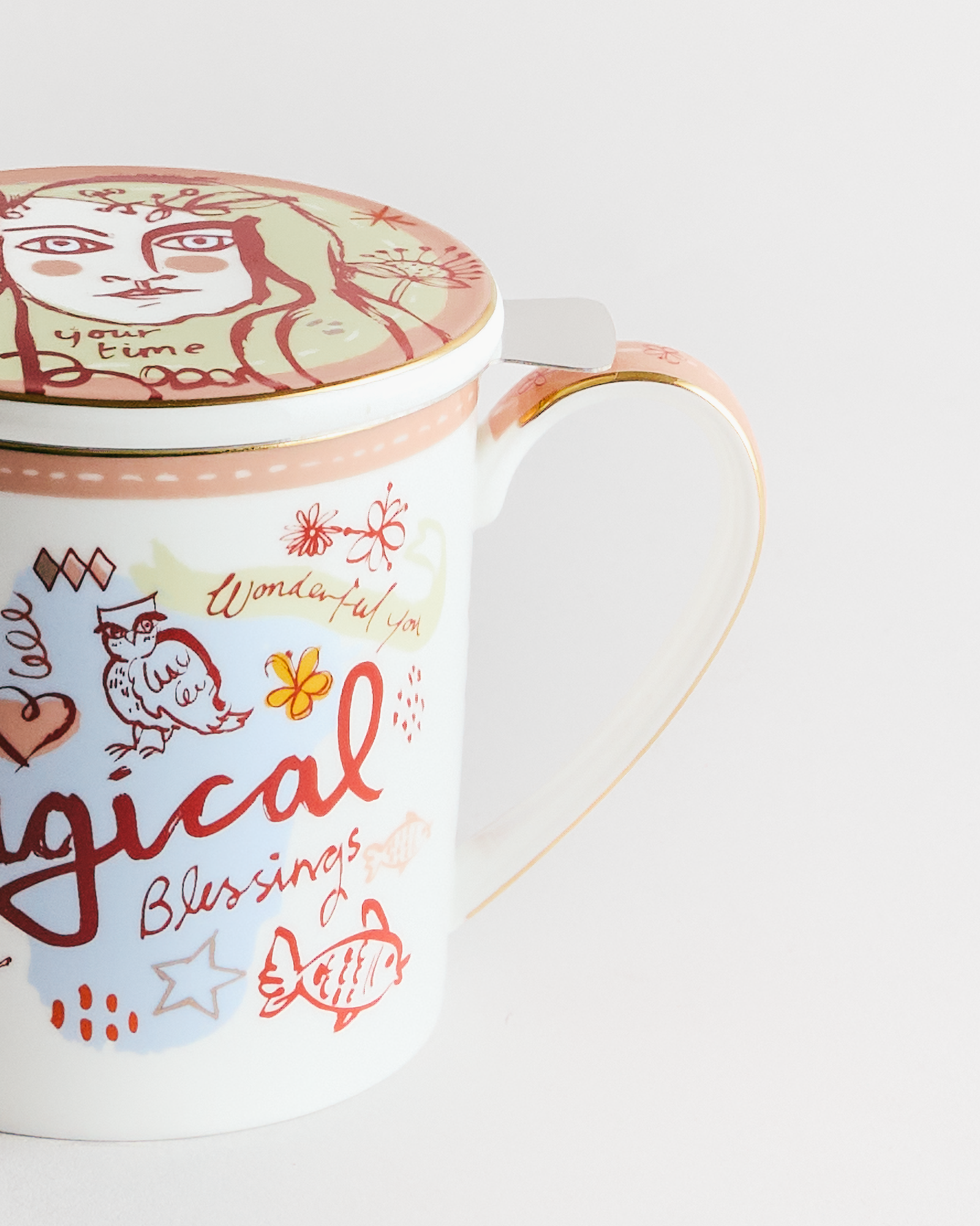 Well Well Well Burgundy Mug with Infuser