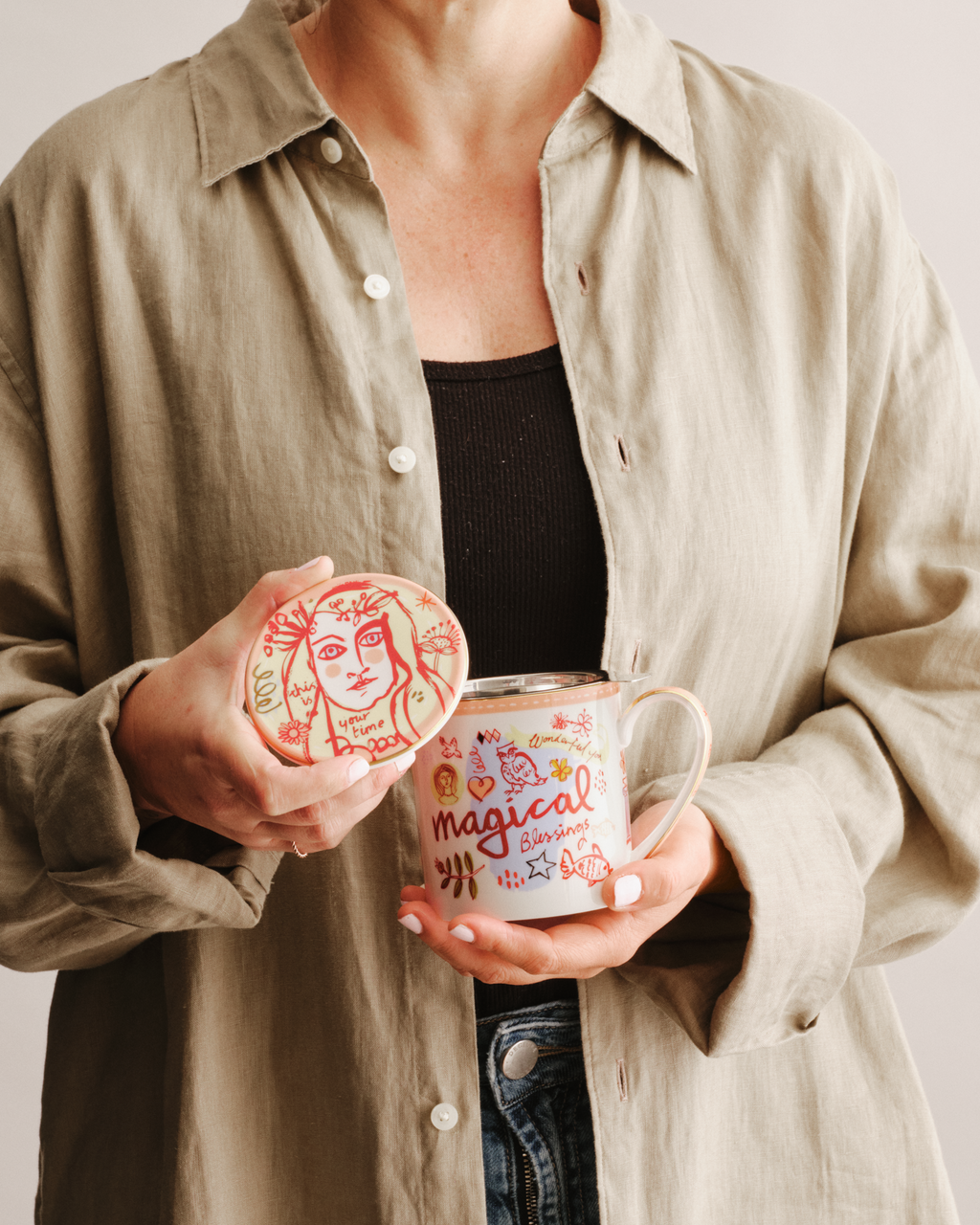 Well Well Well Burgundy Mug with Infuser