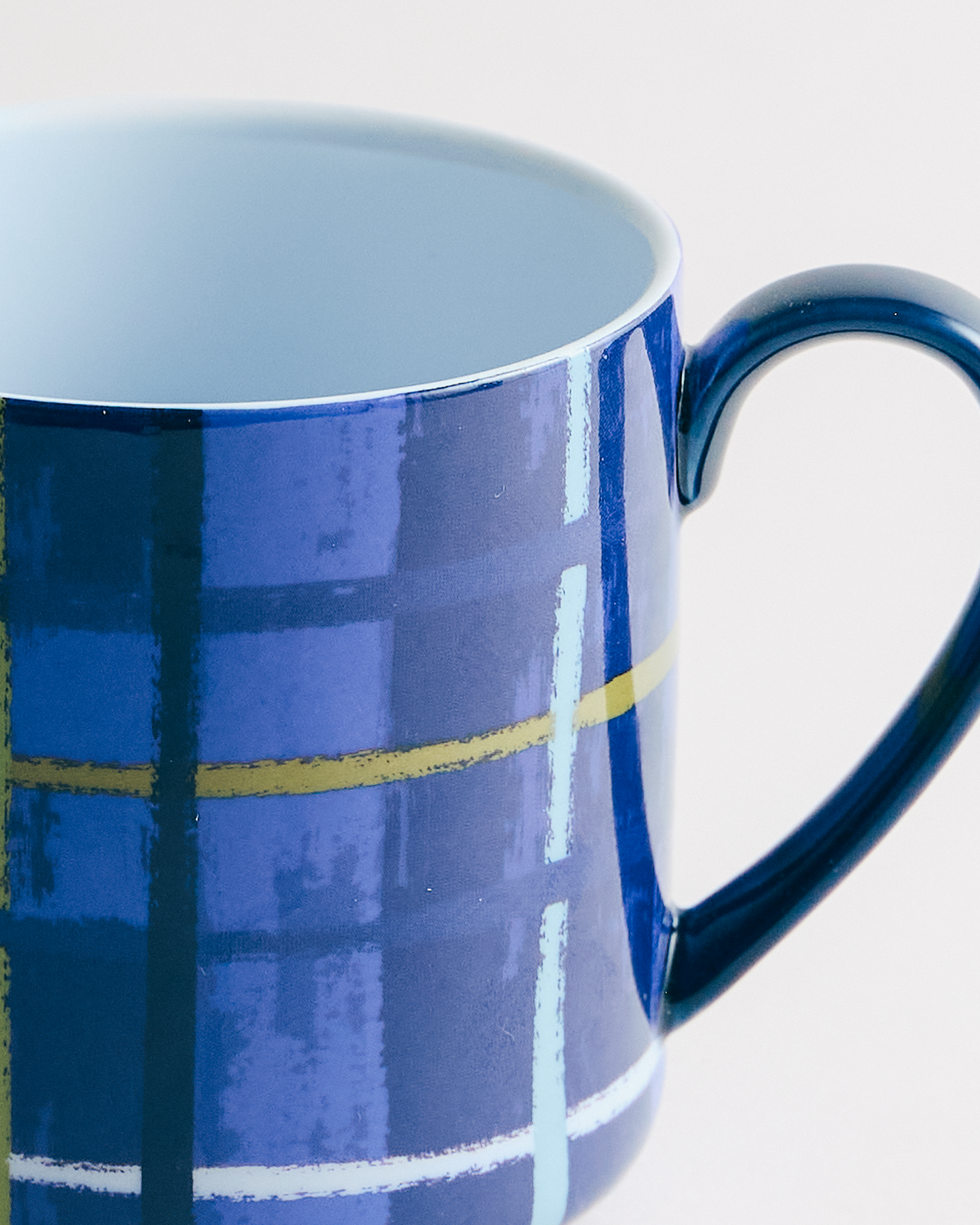 Plaid & Pour Blue Mug