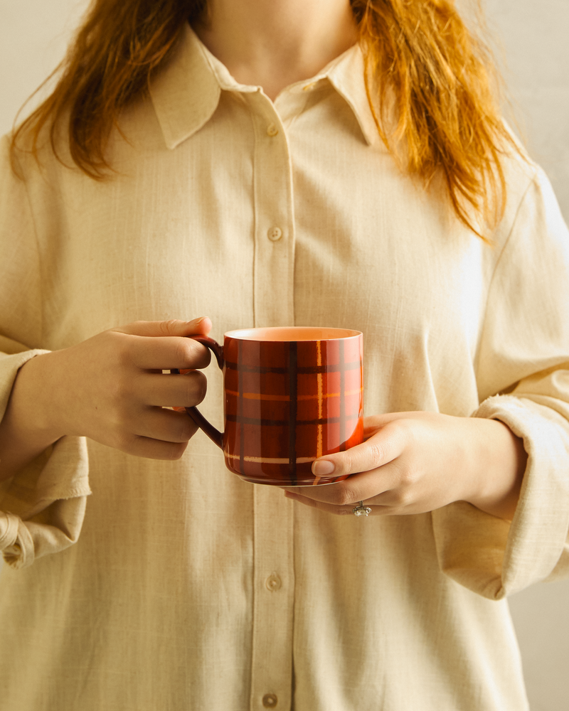 Plaid & Pour Red Mug