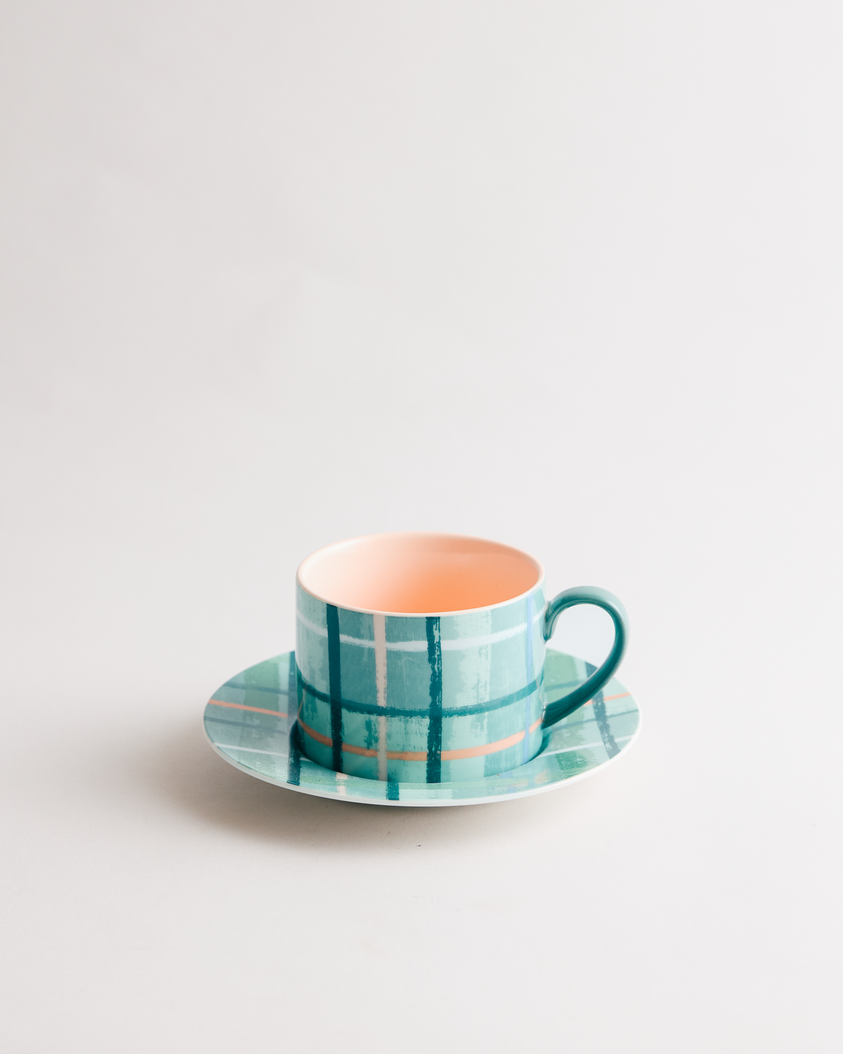 Plaid & Pour Sage Cup & Saucer