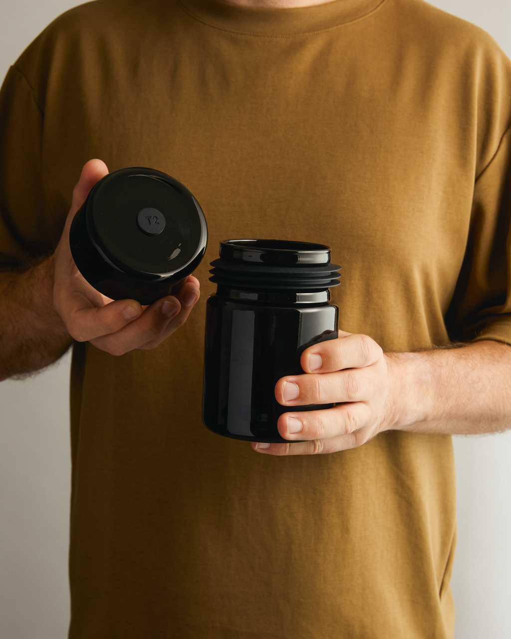 Glass Storage Jar Black