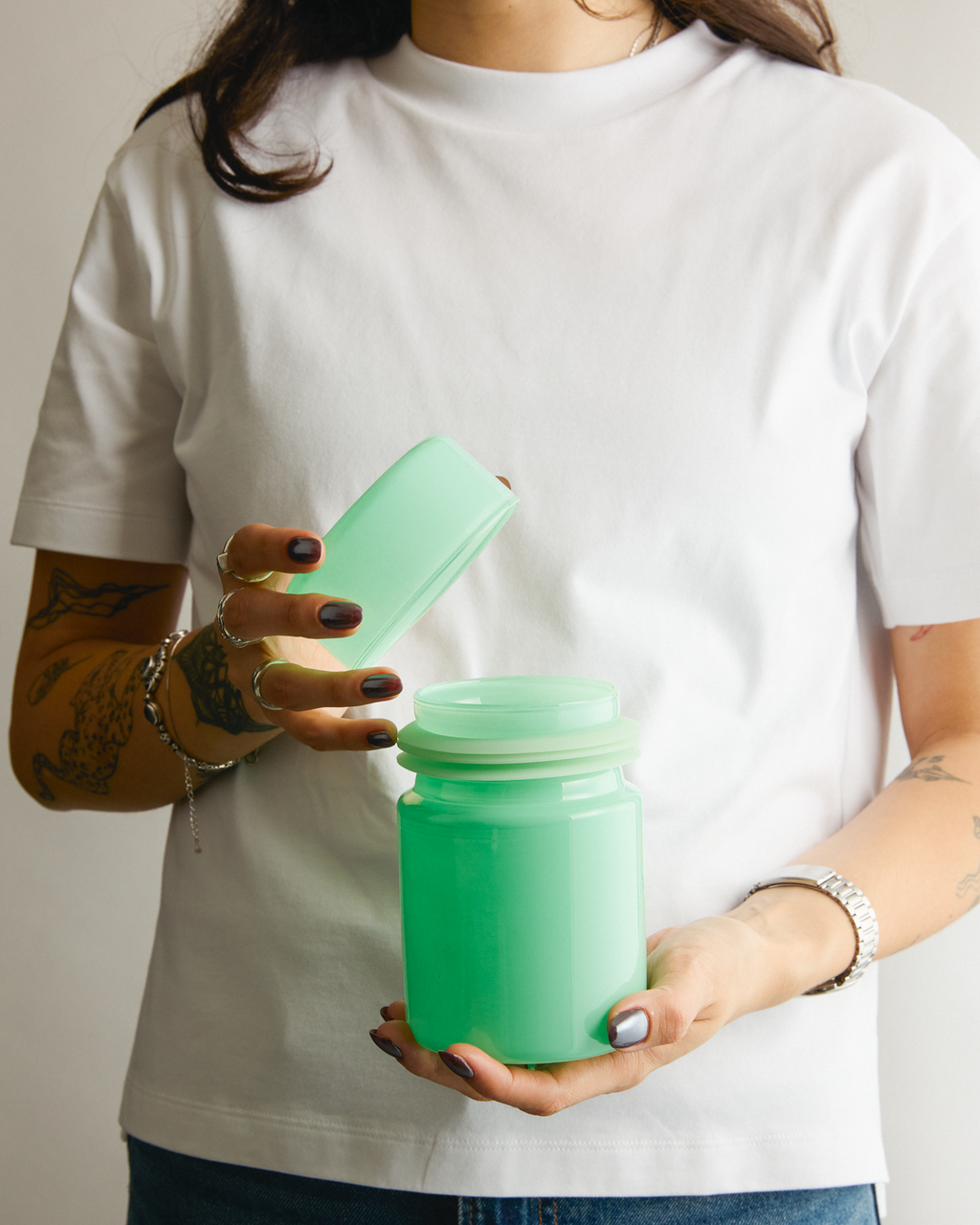 Glass Storage Jar Mint