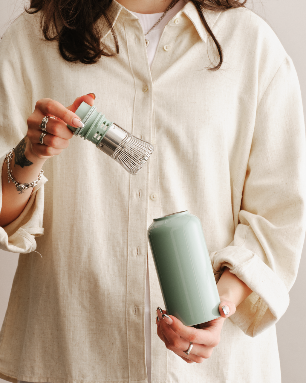 T2 Stainless Steel Matcha Flask Sage