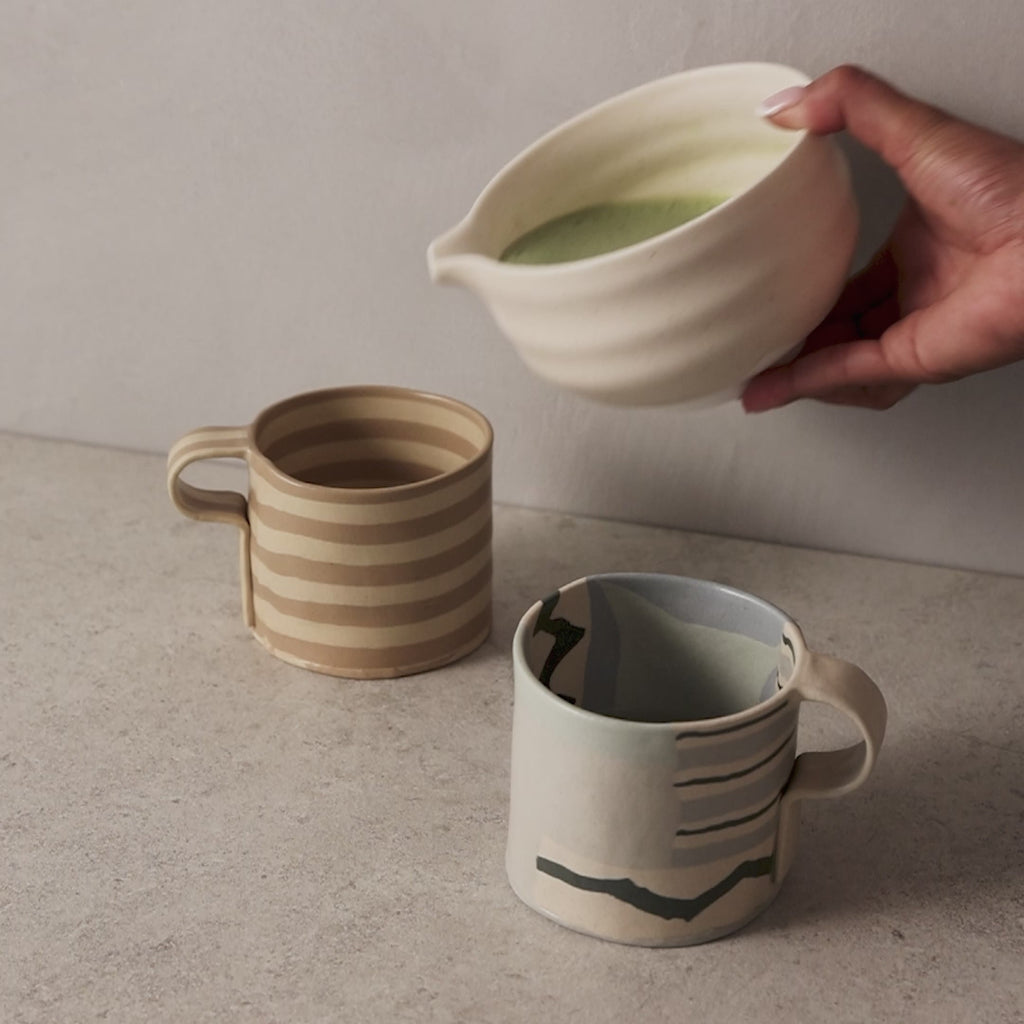 T2 x Pollygarden Paper Blue Zigzag Mug