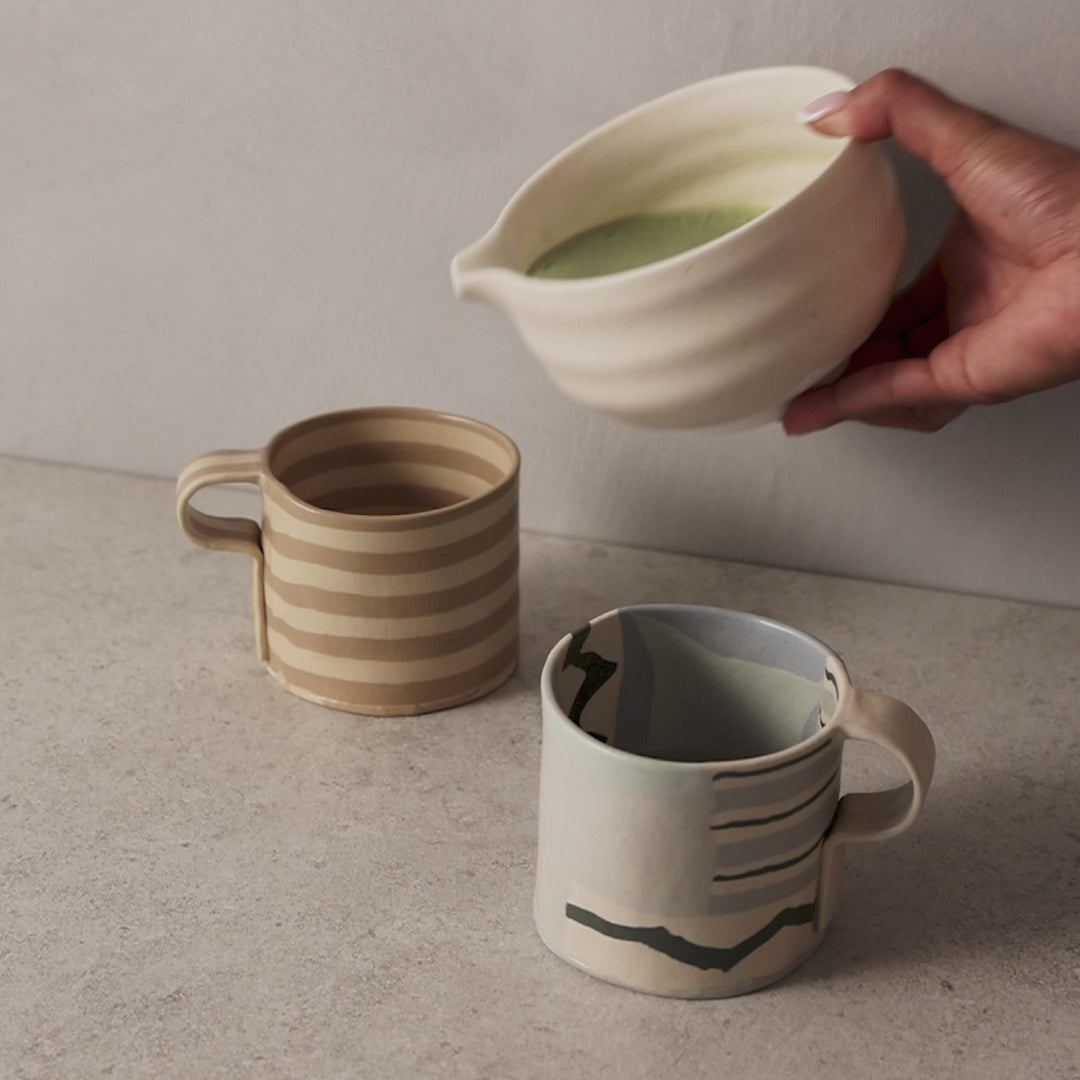 T2 x Pollygarden Paper Blue Zigzag Mug