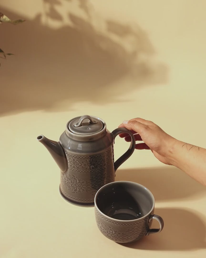 Retroglaze Denim Teapot