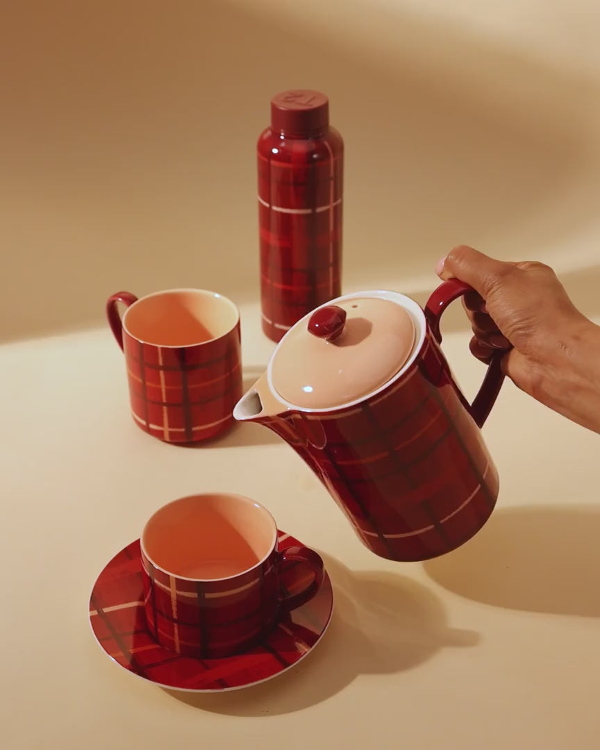 Plaid & Pour Red Mug