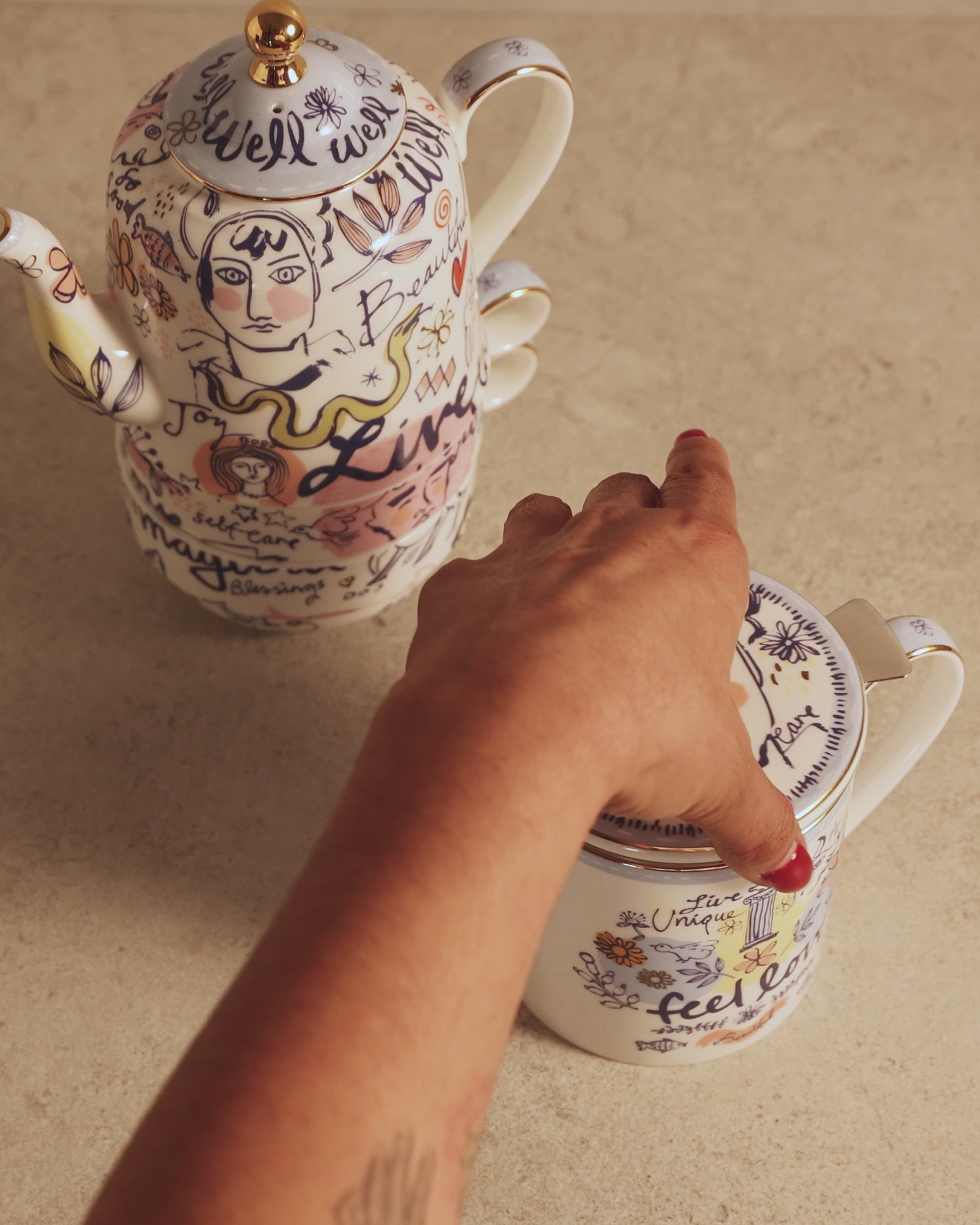 Well Well Well Multicolour Mug with Infuser