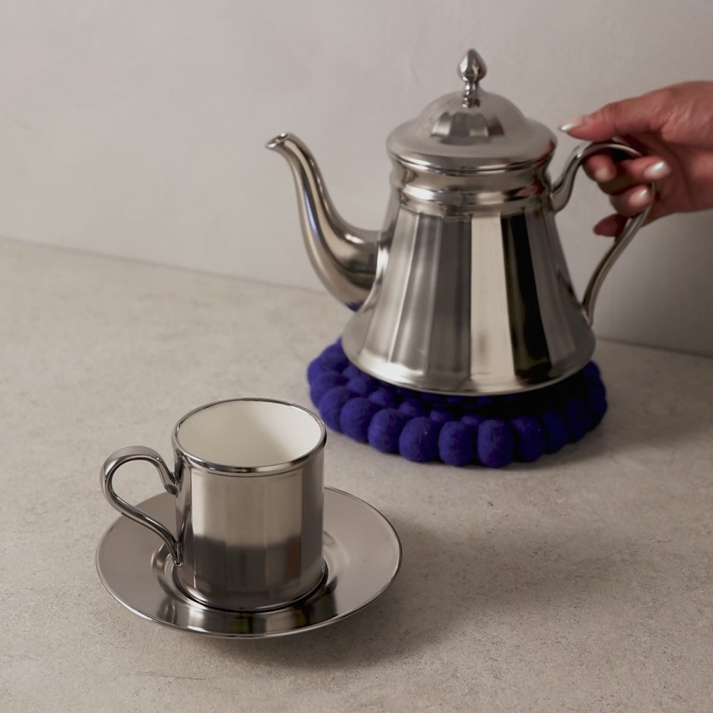 Moroccan Muse Teapot Matte Silver