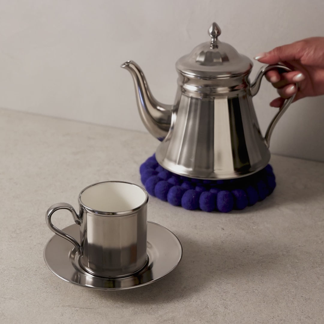 Moroccan Muse Teapot Matte Silver