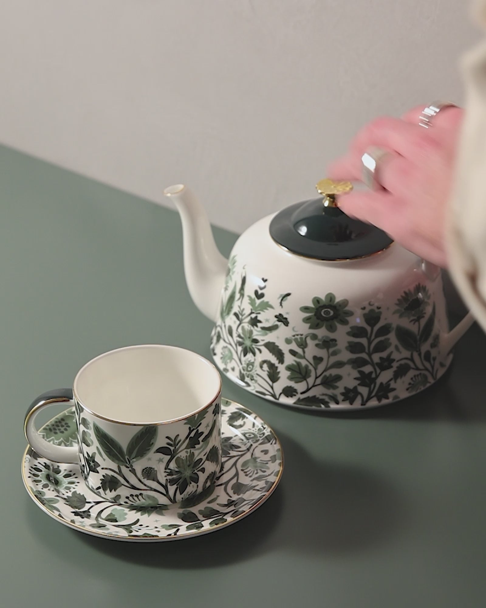 Stardust Bloom Tall Sage Teapot