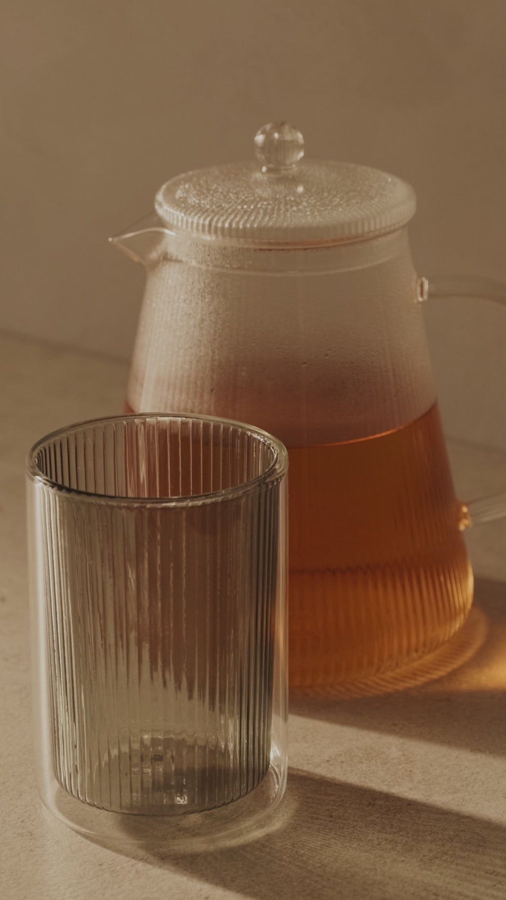 Tea Now Ribbed Tumbler Smokey Grey Small